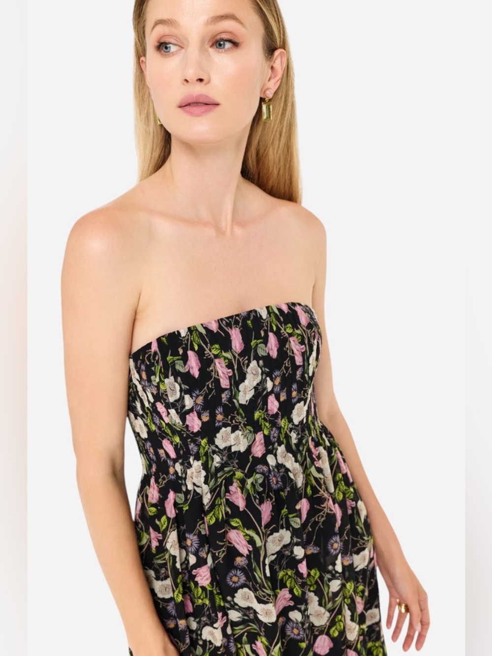 CAMI NYC Minoa Strapless Gown Midnight Gardens
